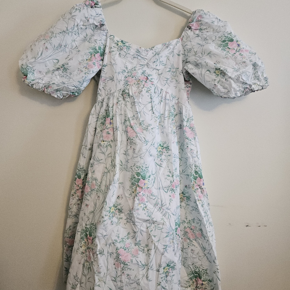 Janie and Jack Pastel Floral Puff Sleeve Dress